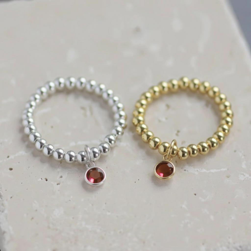 Ruby July Birthstone Ring in Sterling Silver or Gold Filled
