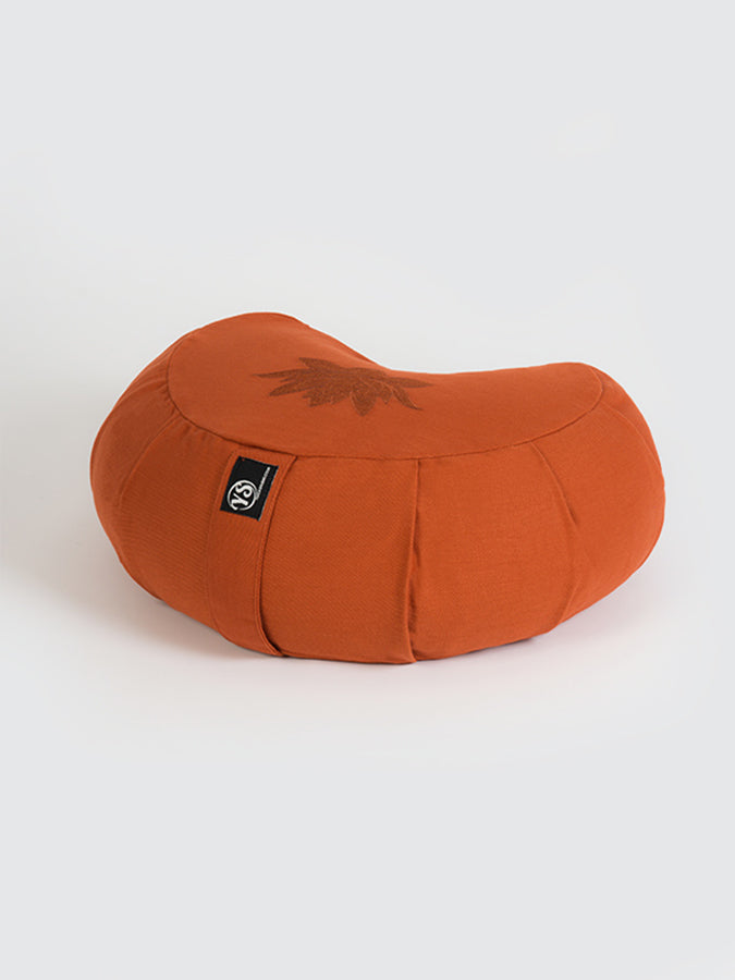 Organic Cotton Crescent Lotus Zafu Buckwheat Meditation Cushion
