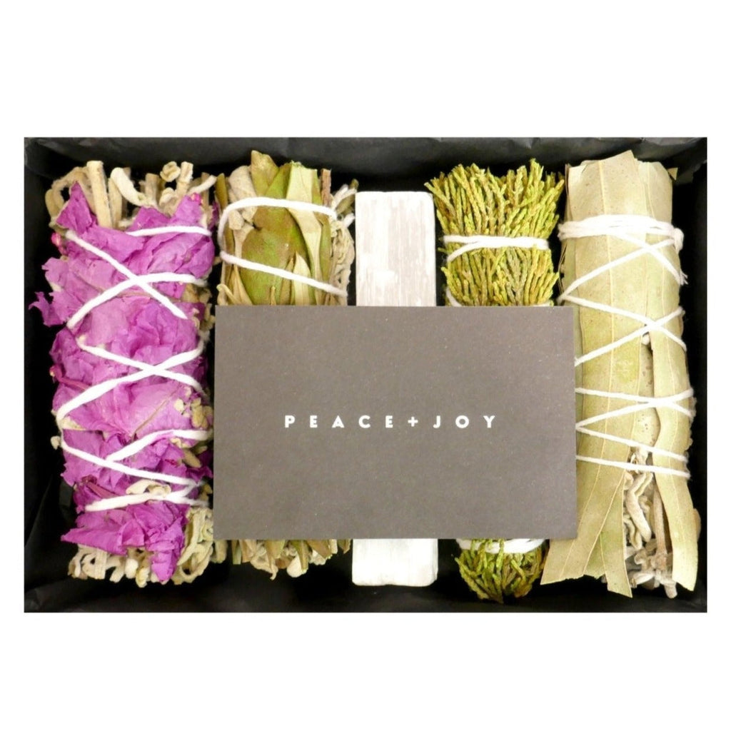 Dried Flower Sage Selenite and Cedar Cleansing Kit