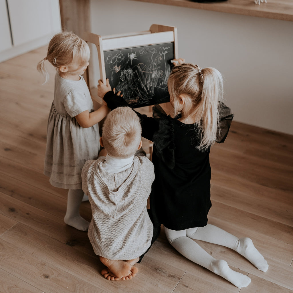 Adjustable Wooden Kitchen Helper for Kids – Safe & Interactive by Montessori House Bed at www.brixbailey.com