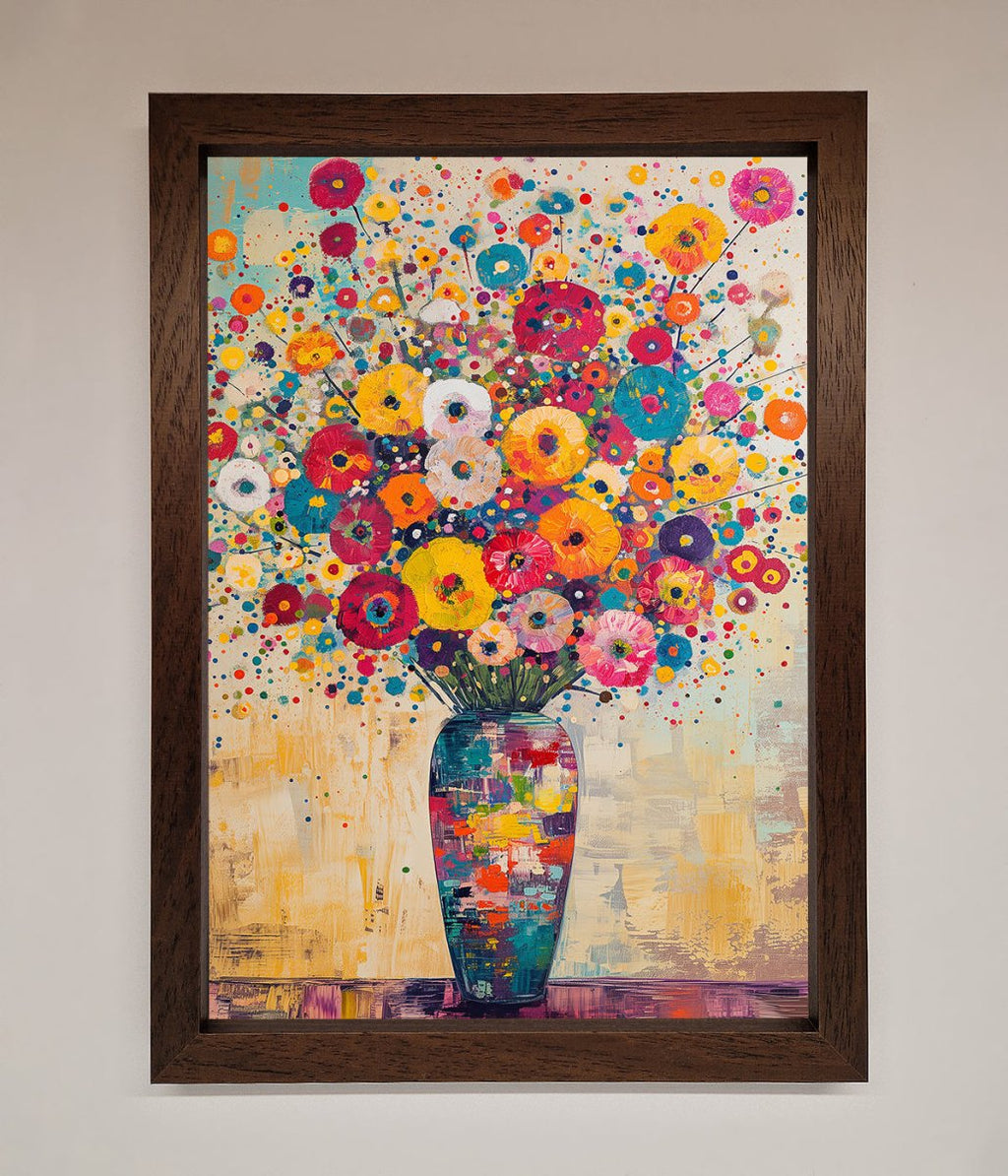 Flowers Framed Poster in Klimt Style