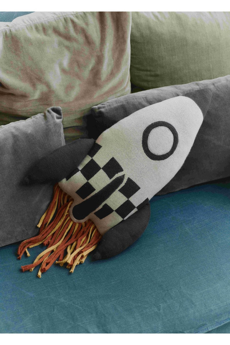 Knit Fabric Pillow with Colorful Fringes by Lorena Canals - Cozy & Stylish Home Decor by Lorena Canals at www.brixbailey.com