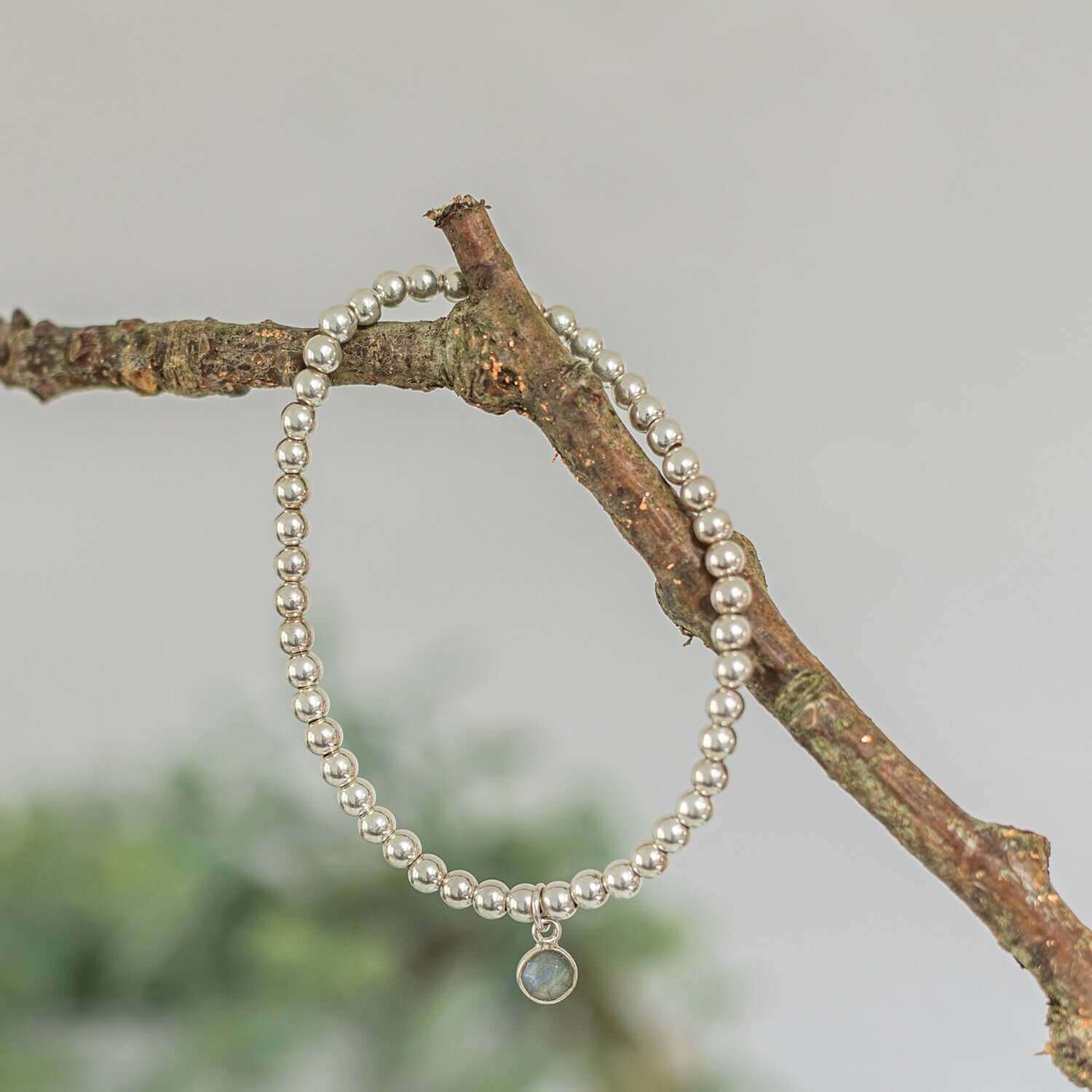Labradorite Birthstone Bracelet and Ring Set in Sterling Silver