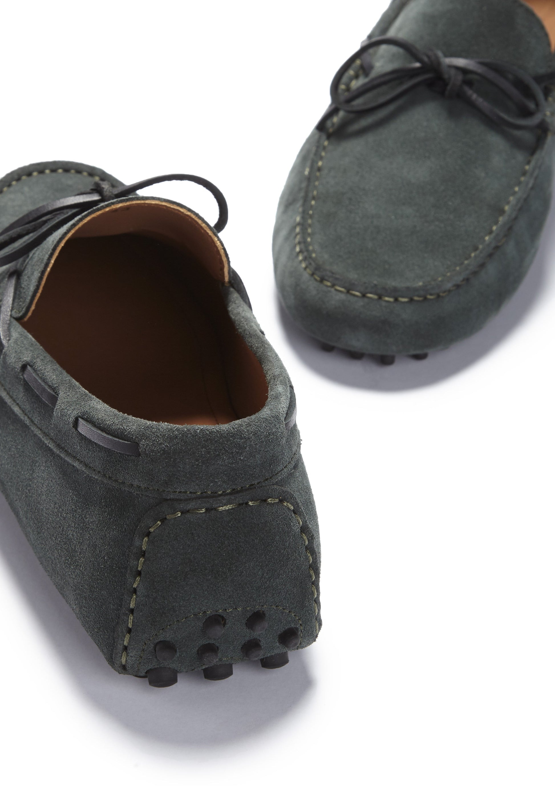 Racing Green Suede Laced Driving Loafers