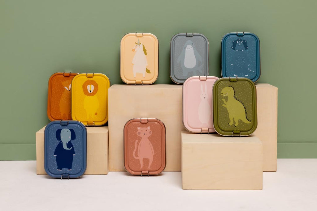 Kids Stainless Steel Lunch Box with Fun Animal Design - Durable & LFGB Certified by Trixie Baby at www.brixbailey.com