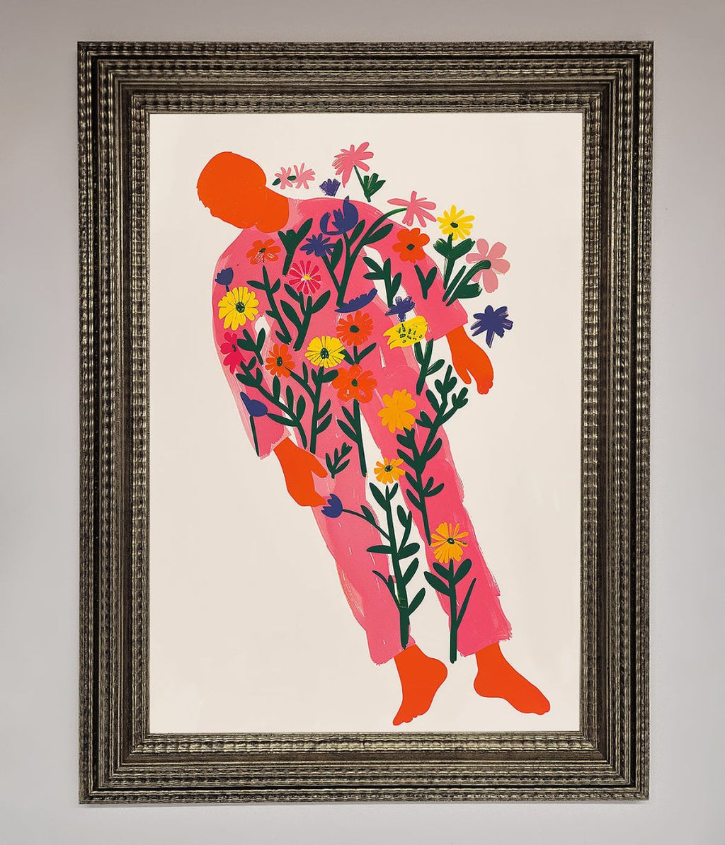 Laying in the Flowers Framed Poster