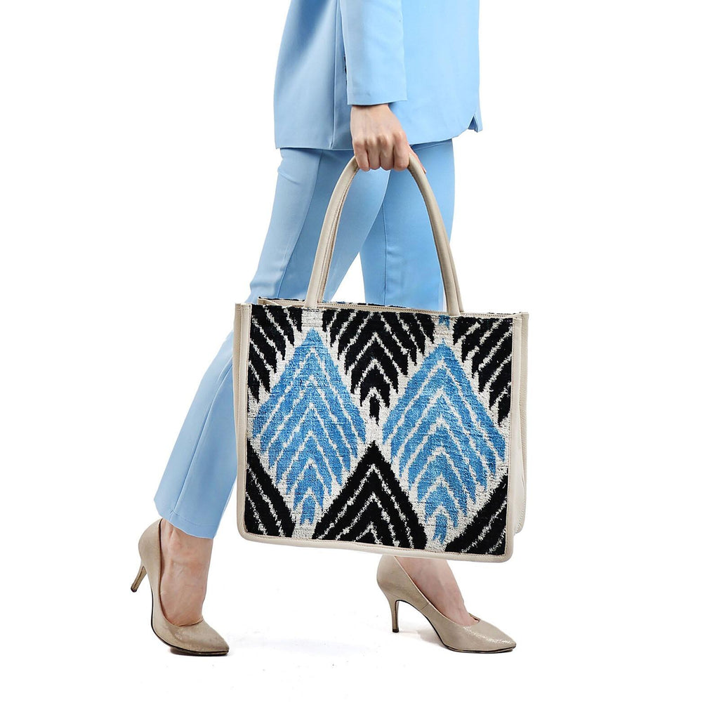Luxurious Silk & Leather Tote Bag by Jkel – Spacious & Handmade by Jkel at www.brixbailey.com