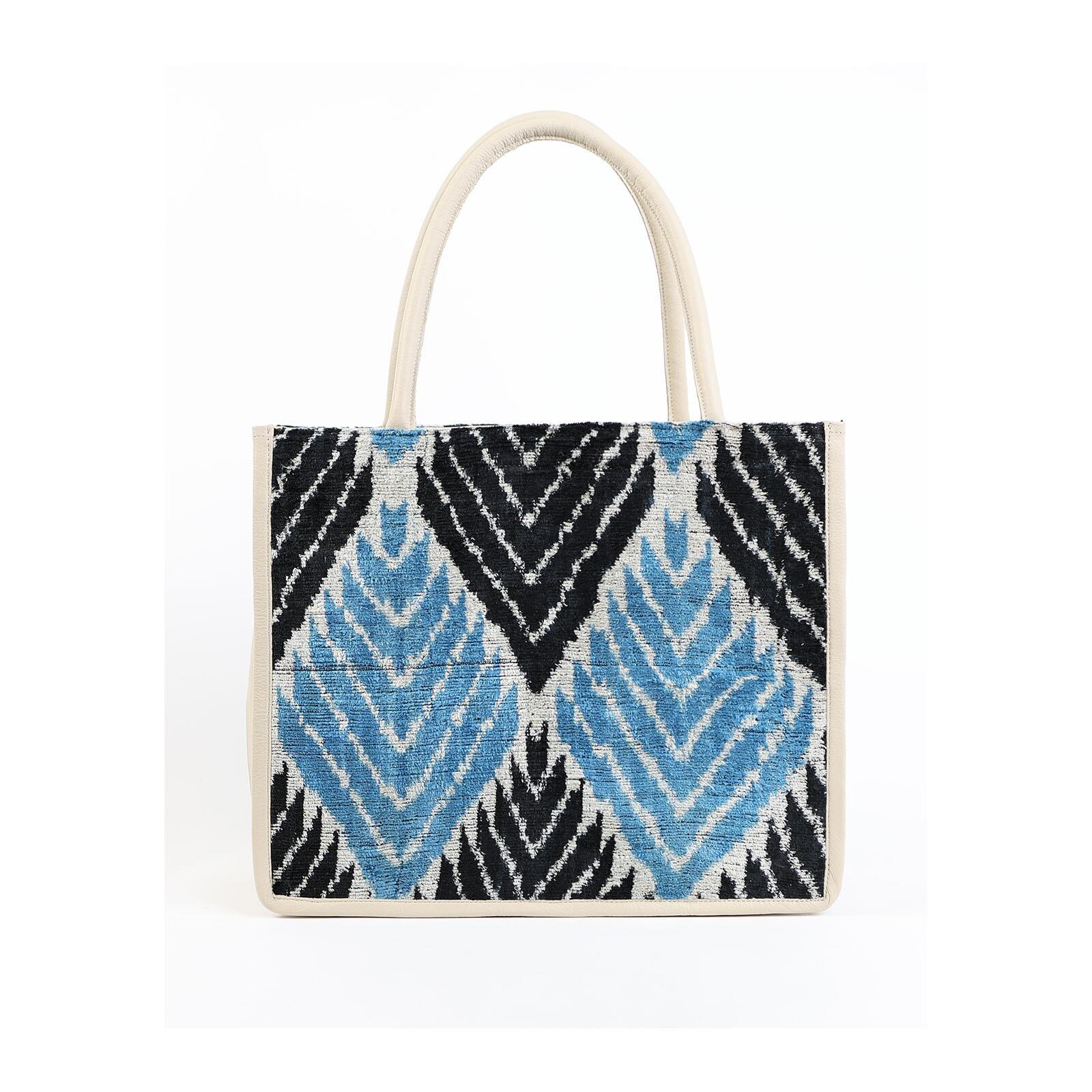 Lena Silk & Leather Tote Bag – Spacious & Handmade by Jkel by Jkel at www.brixbailey.com