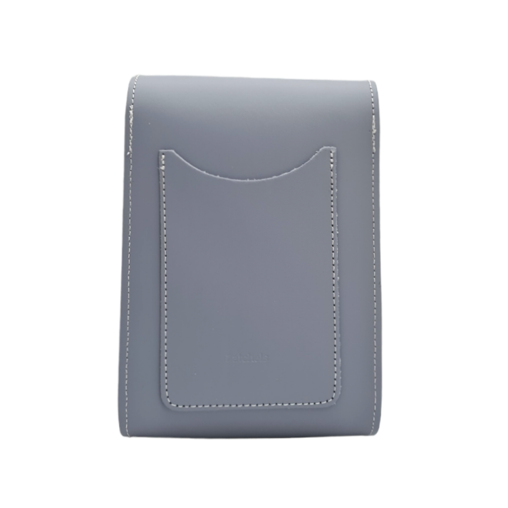 Handmade Leather Festival Phone Bag in Lilac Grey