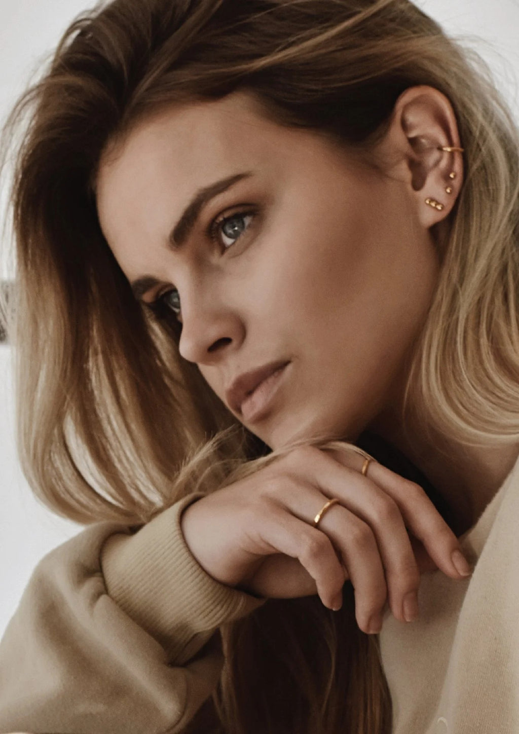 NO MORE Stack Line Ear Cuffs - No Piercing Required | Handmade with Sterling Silver & 24k Gold Vermeil by NO MORE at www.brixbailey.com