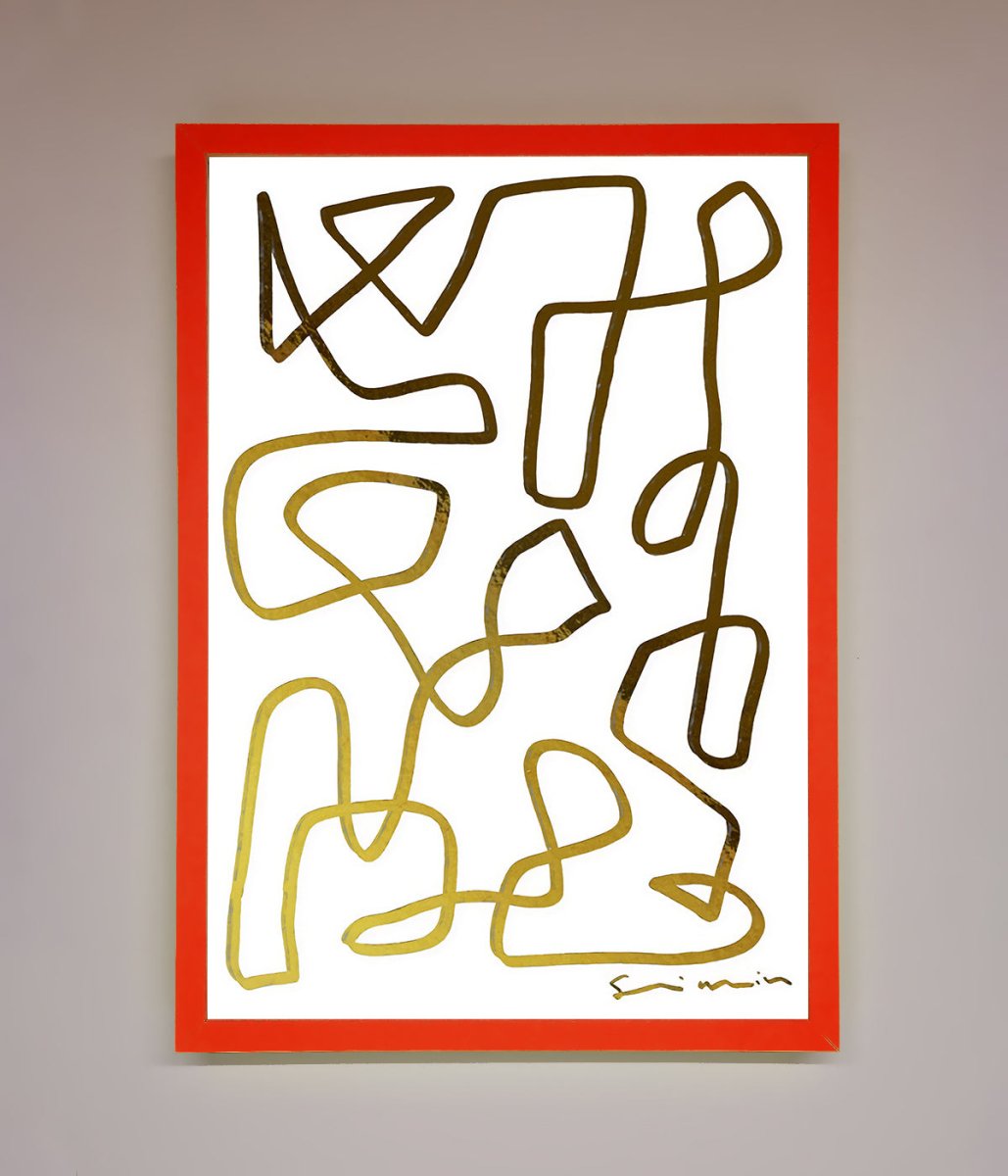 Line Squiggle Foil Print