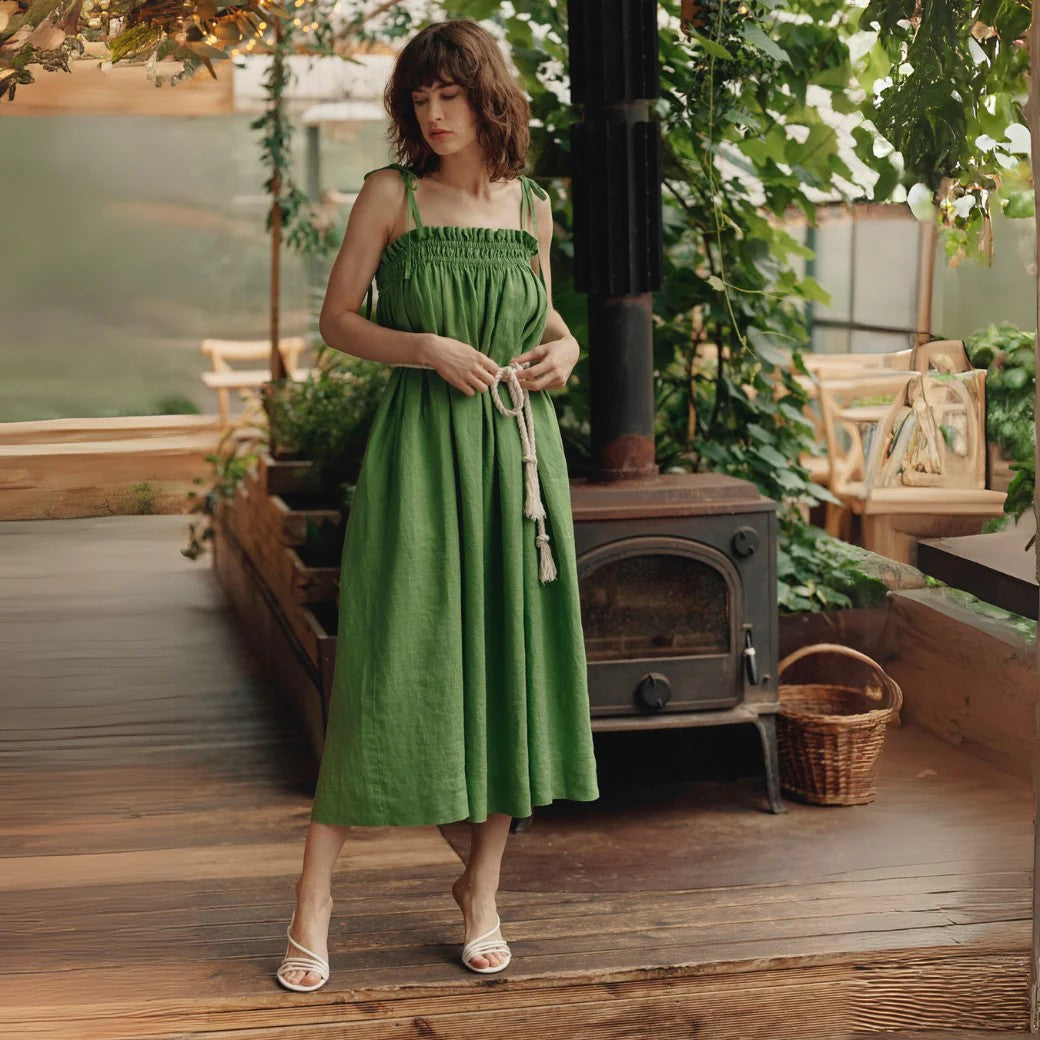 Embrace Summer Elegance with the Linen Ballade Dress by Linen Tales at www.brixbailey.com