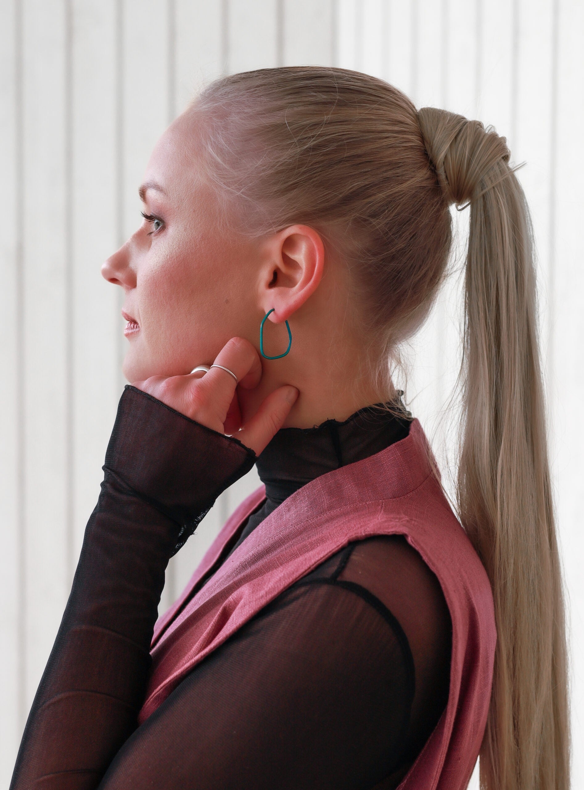 LINE Earrings - Feather Light & Colorful Handcrafted Jewelry by Lisa Kroeber by Lisa Kroeber Jewellery at www.brixbailey.com