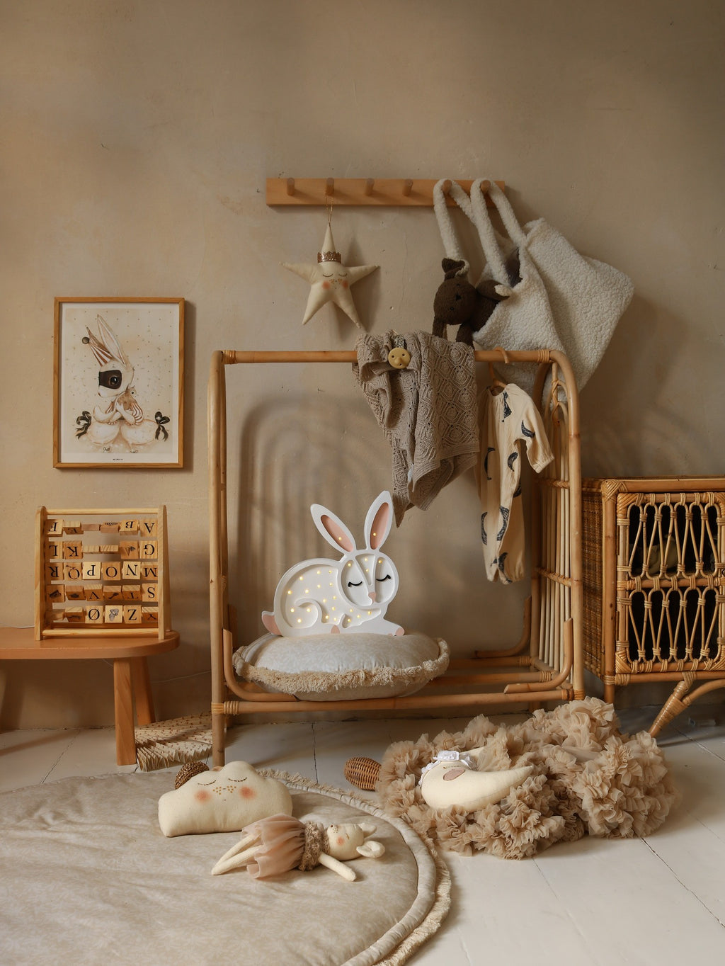 little lights cat lamp on a nightstand with remote control and cord for easy use