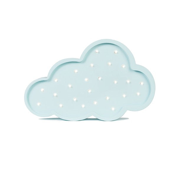 close-up of the little lights cloud lamp showing its dimmer switch and power cord for easy setup