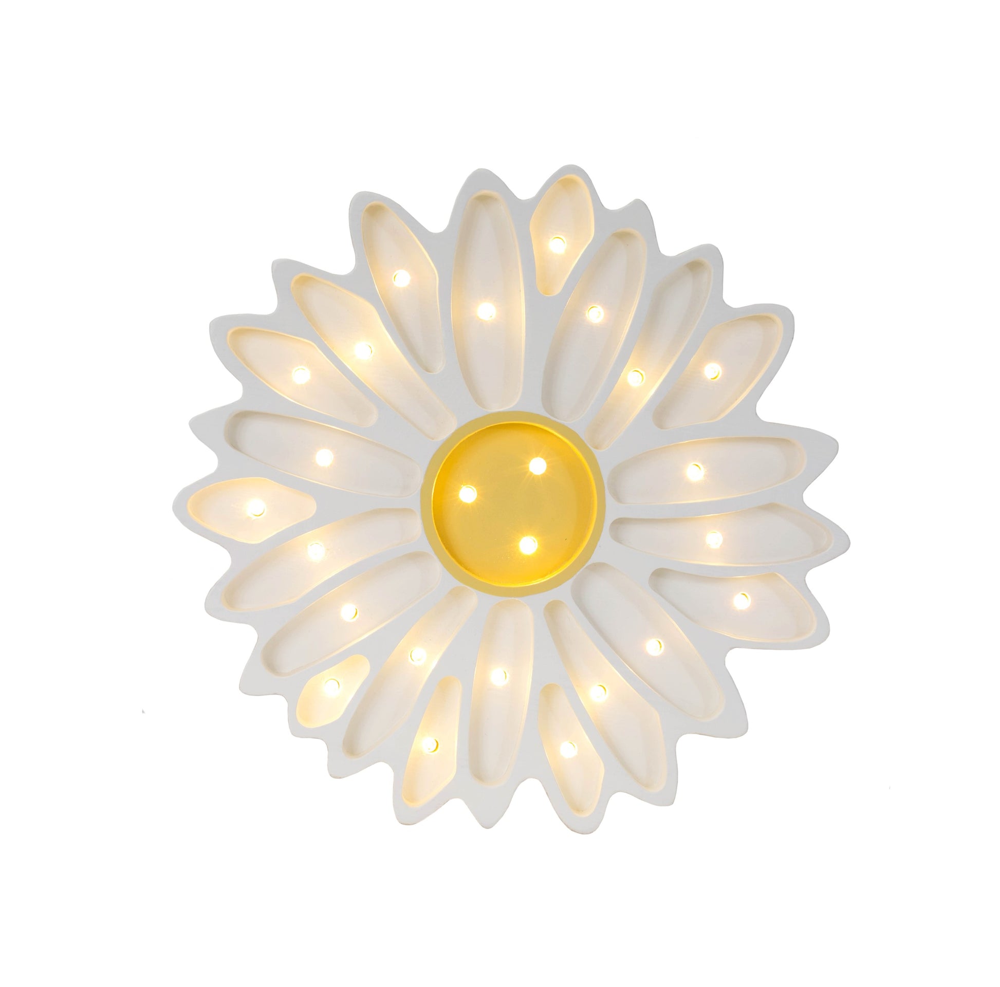 close-up of the daisy lamp's solid pinewood construction and adjustable dimmer switch