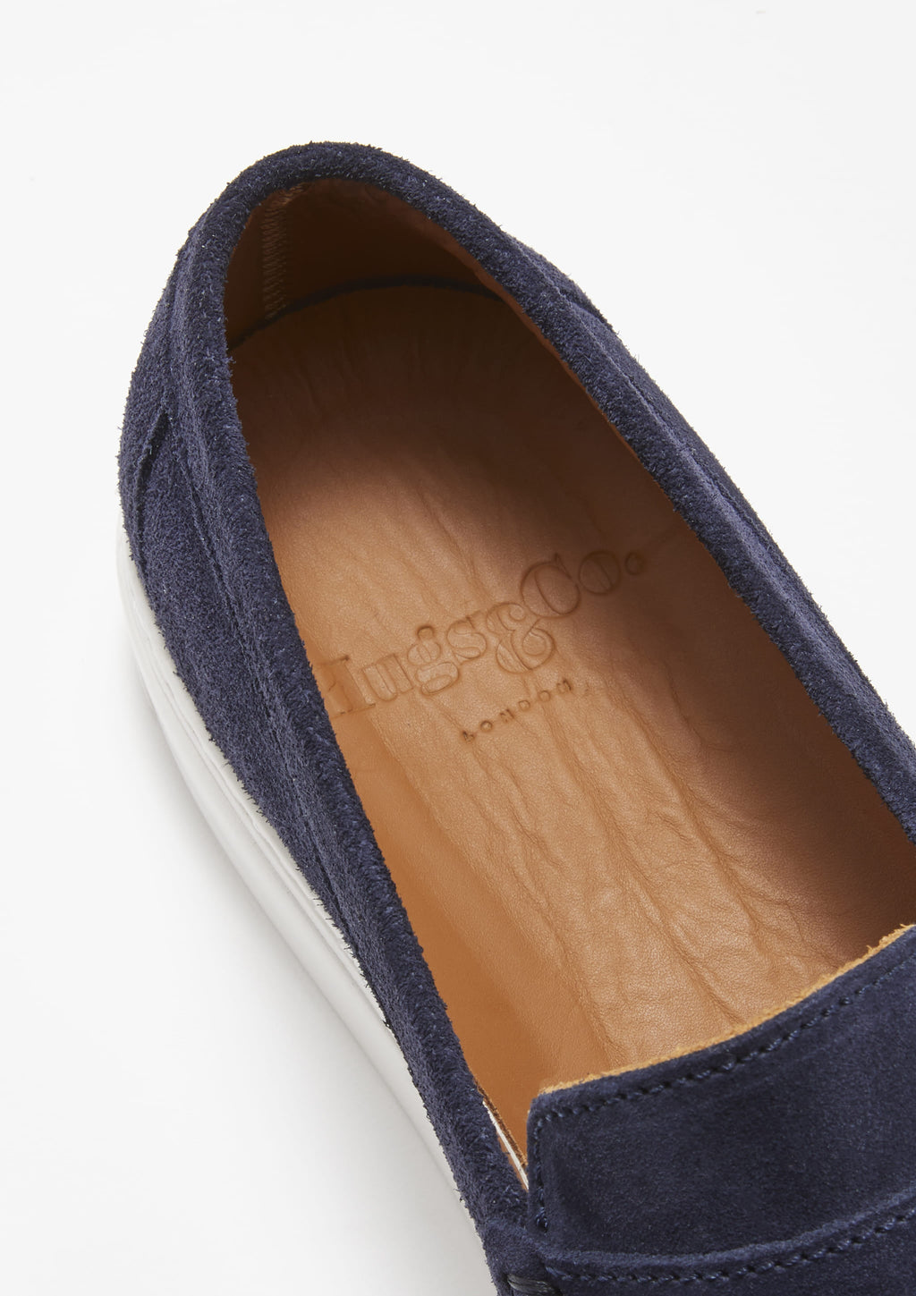 Navy Blue Suede Slip On Sneaker Loafers