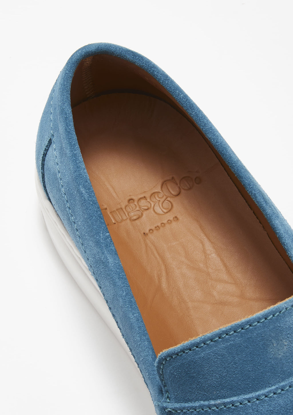 Petrol Blue Suede Slip On Sneaker Loafers