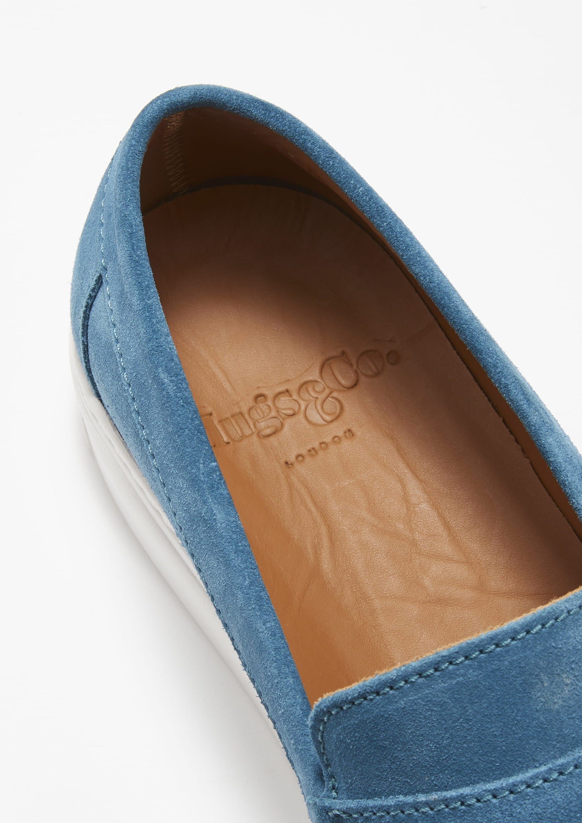 Petrol Blue Suede Slip On Sneaker Loafers