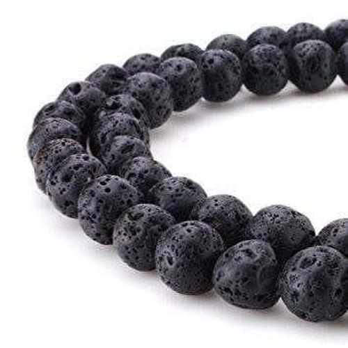 Adult Chakra Amber Lava Rock Volcanic Stone Stretch Bracelet