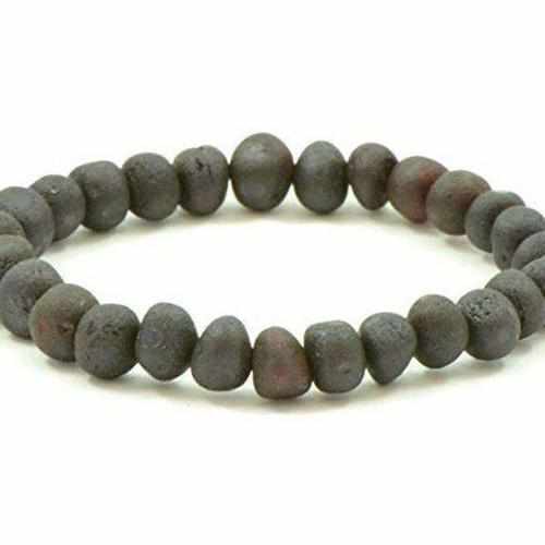 Adult Raw Dark Cherry Baltic Amber Stretch Bracelet