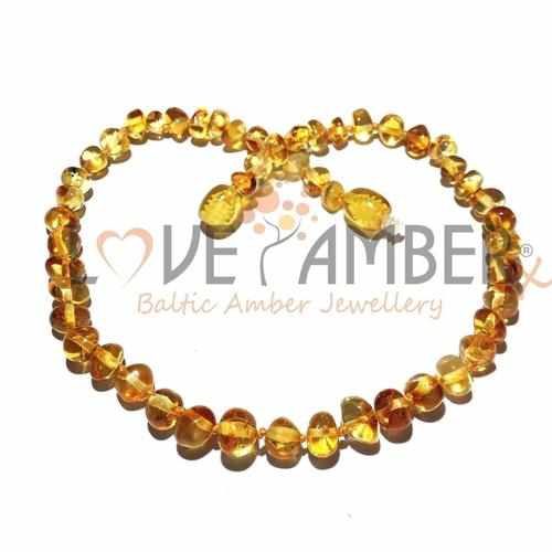 Polished Honey Baltic Amber Anklet for Adults