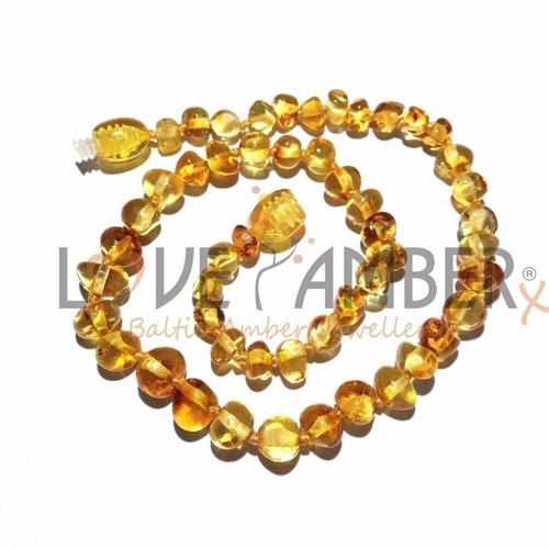 Polished Honey Baltic Amber Anklet for Adults