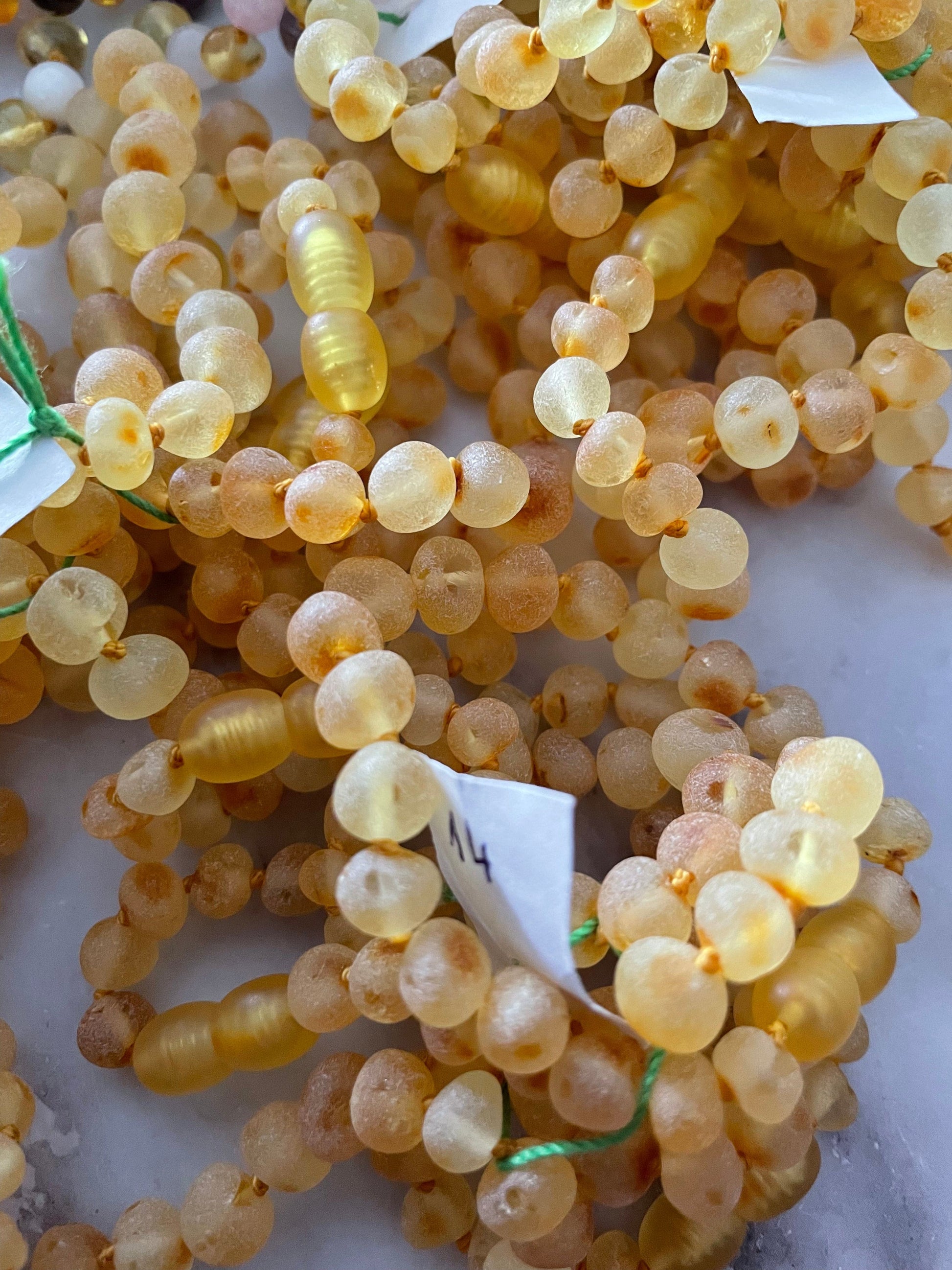 Child Bee's Knees Raw Honey Baltic Amber Anklet Bracelet