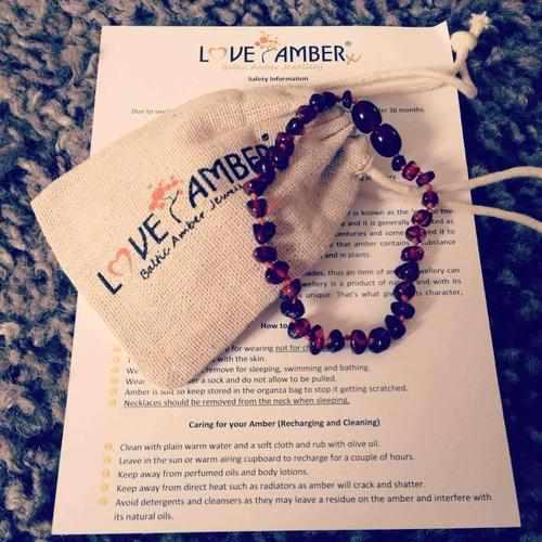 Child Polished Green Baltic Amber Anklet Bracelet