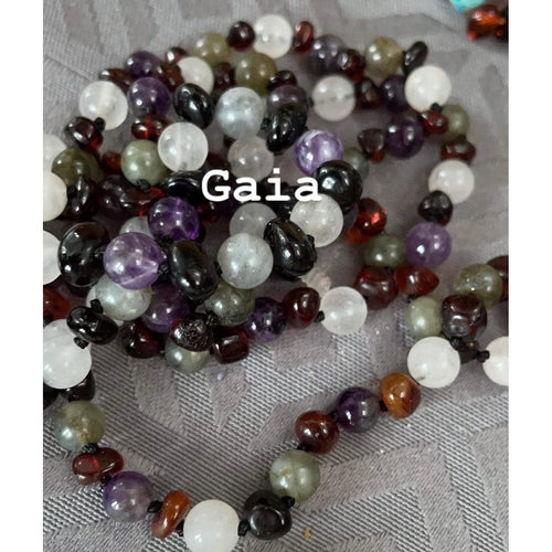 Child Amethyst Rose Quartz Labradorite Baltic Amber Anklet Bracelet