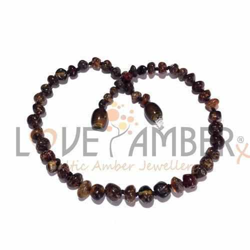 Child's Polished Green Baltic Amber Bead Necklace