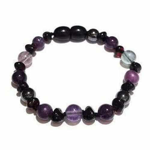 Child's Midnight Gemstone and Black Cherry Baltic Amber Necklace