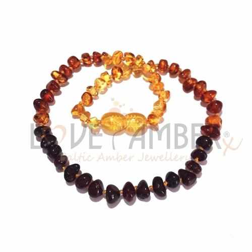 Child's Rainbow Polished Baltic Amber Bead Necklace