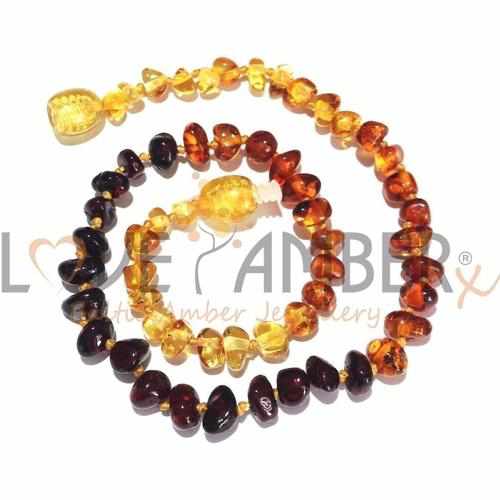 Child's Rainbow Polished Baltic Amber Bead Necklace
