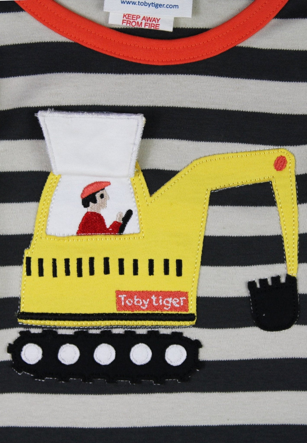 Organic Grey Digger Applique Long Sleeved T-shirt