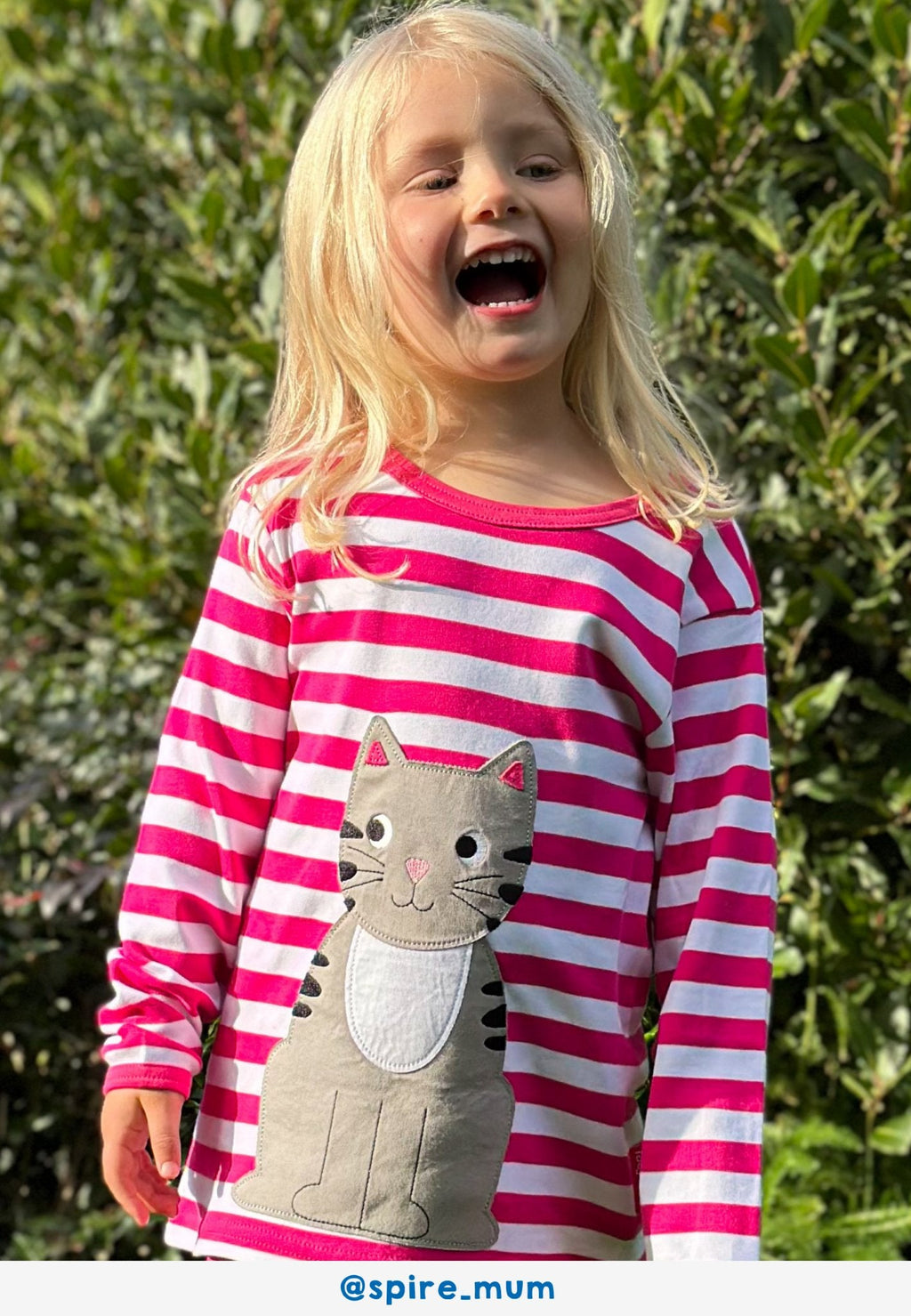 Organic Pink Kitten Long Sleeved T Shirt