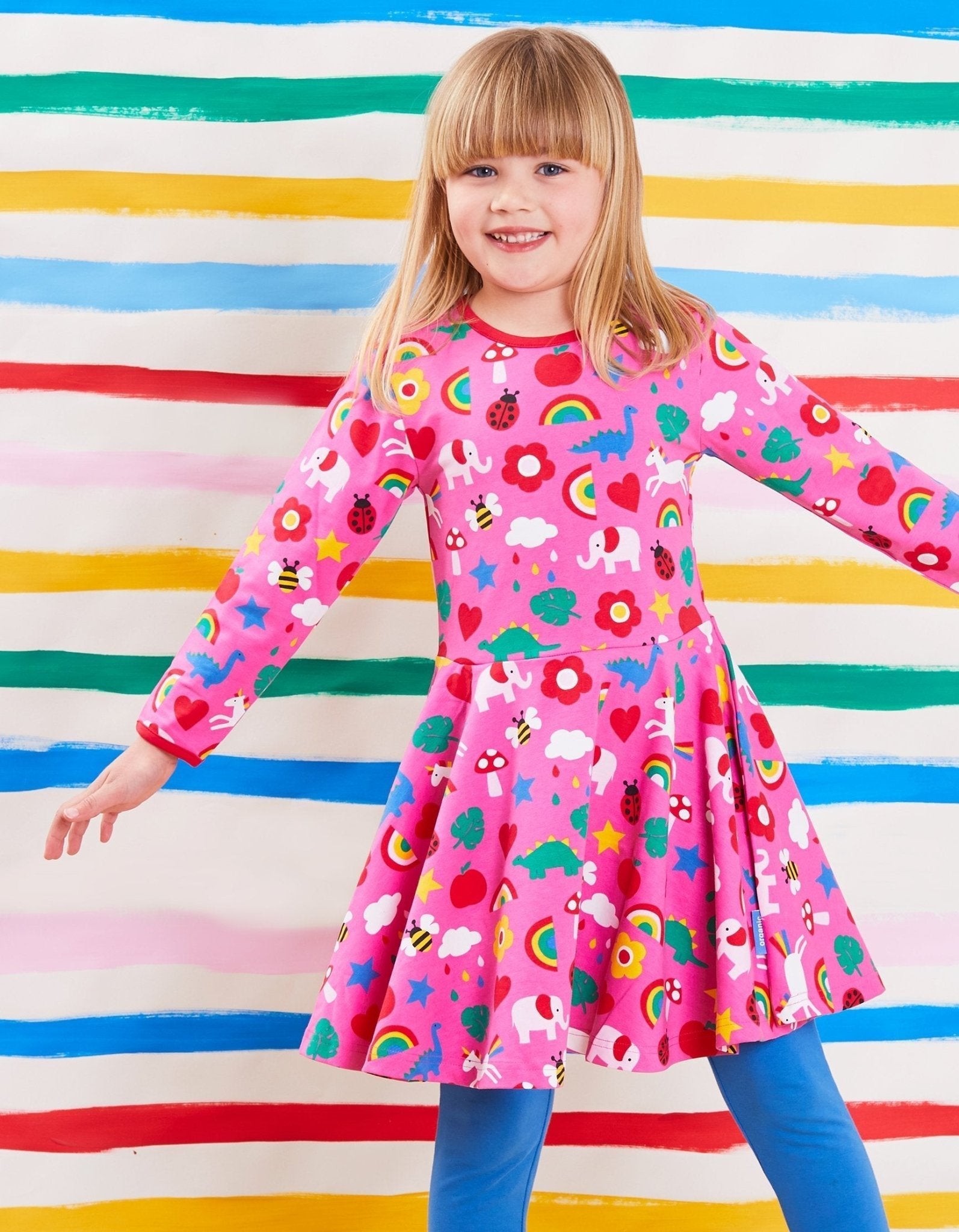 Organic Magical Mix Up Print Skater Dress