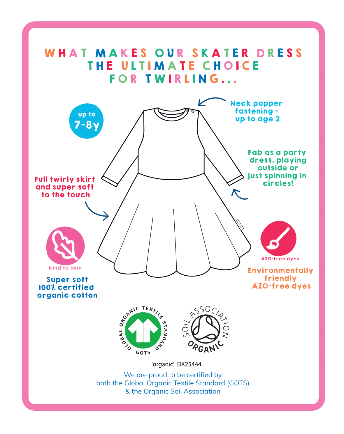 Organic Star Print Skater Dress for Little Ones