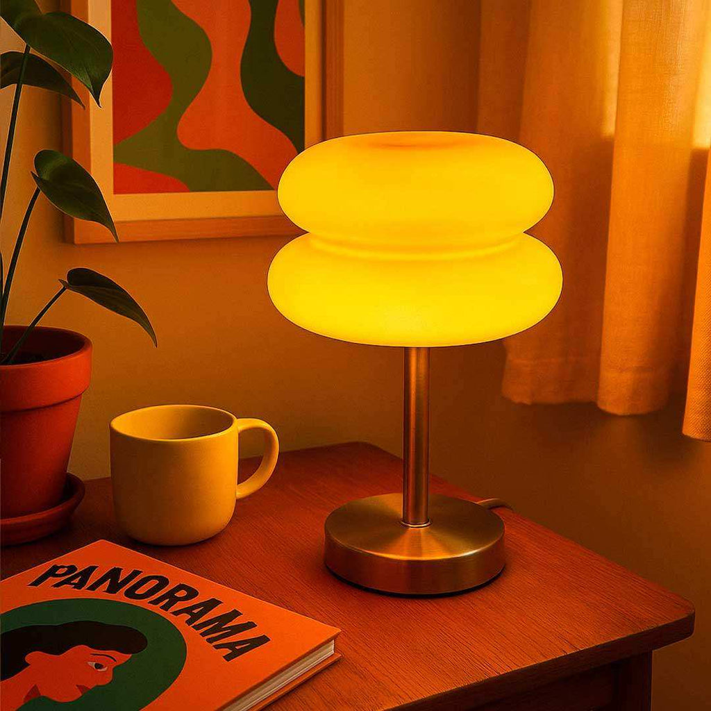 Macaron Glass Table Lamp in Silver