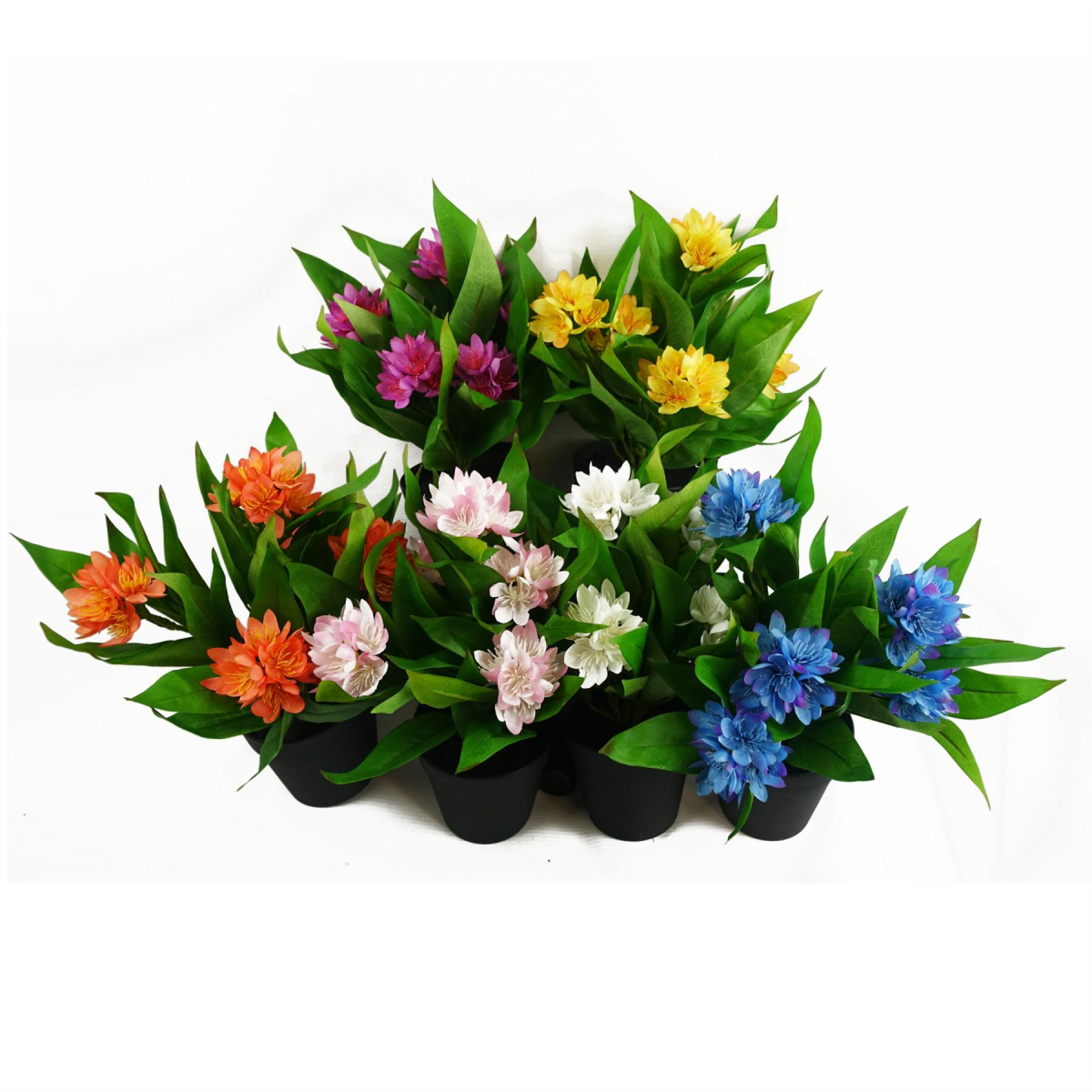 6 Piece Artificial Freesia Plant Set in Mixed Colours