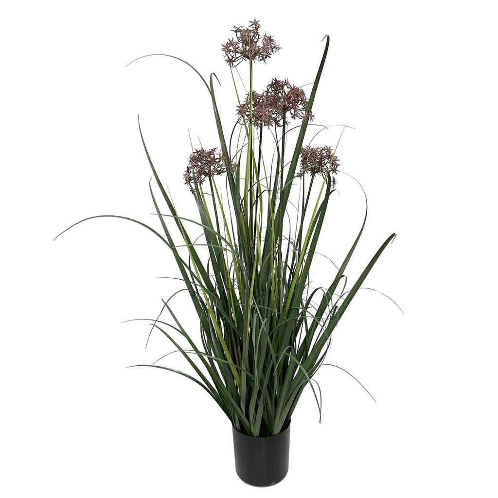 95cm Artificial Flowering Grass Plant in Pot