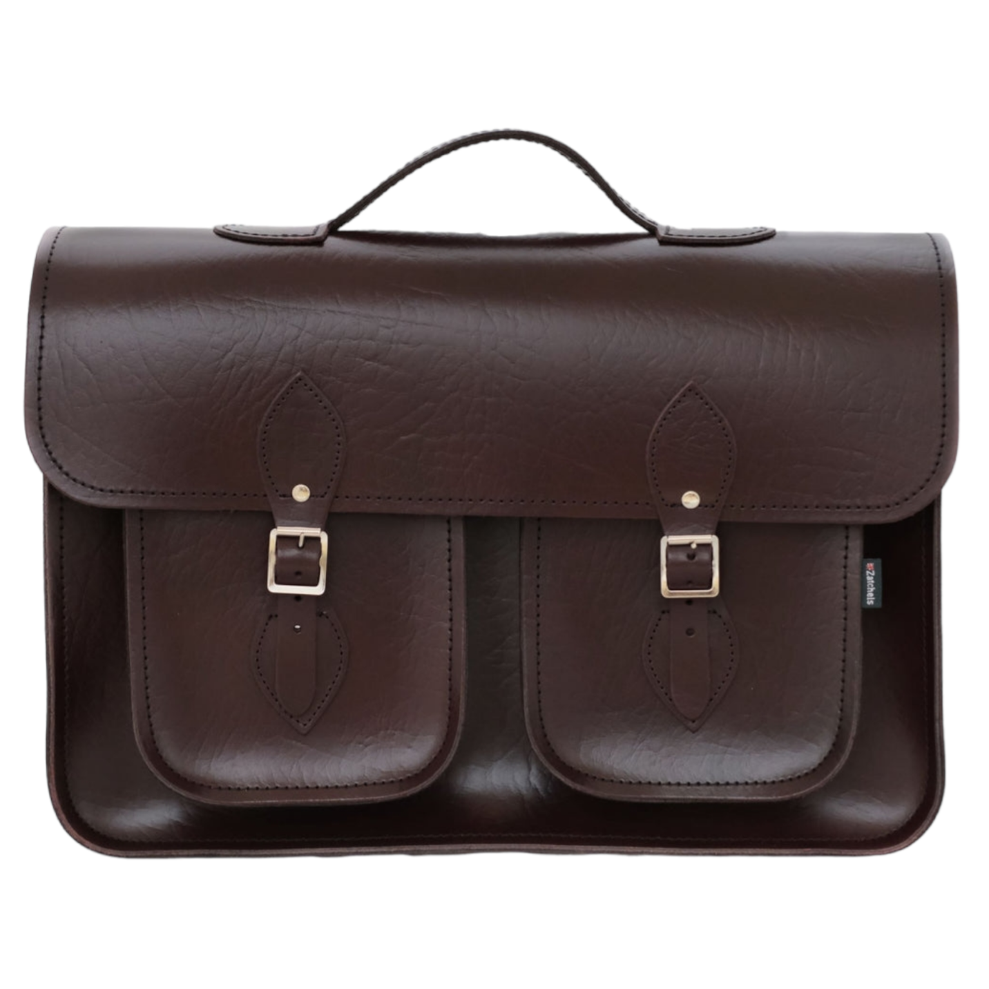 Twin Pocket Marsala Red Handmade Leather Satchel