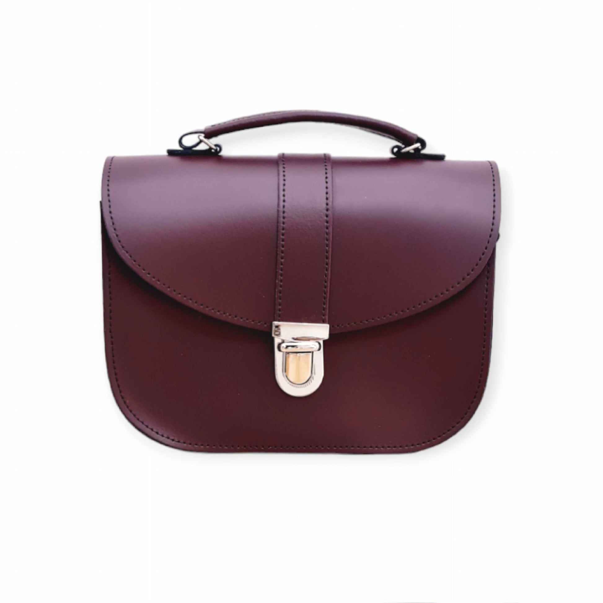 Handmade Leather Bag in Marsala Red