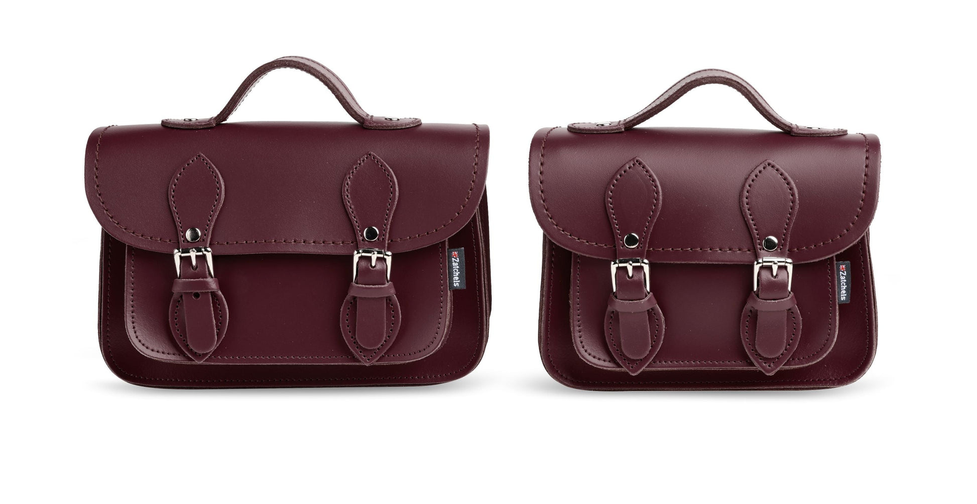 Handmade Leather Micro Satchel in Marsala Red