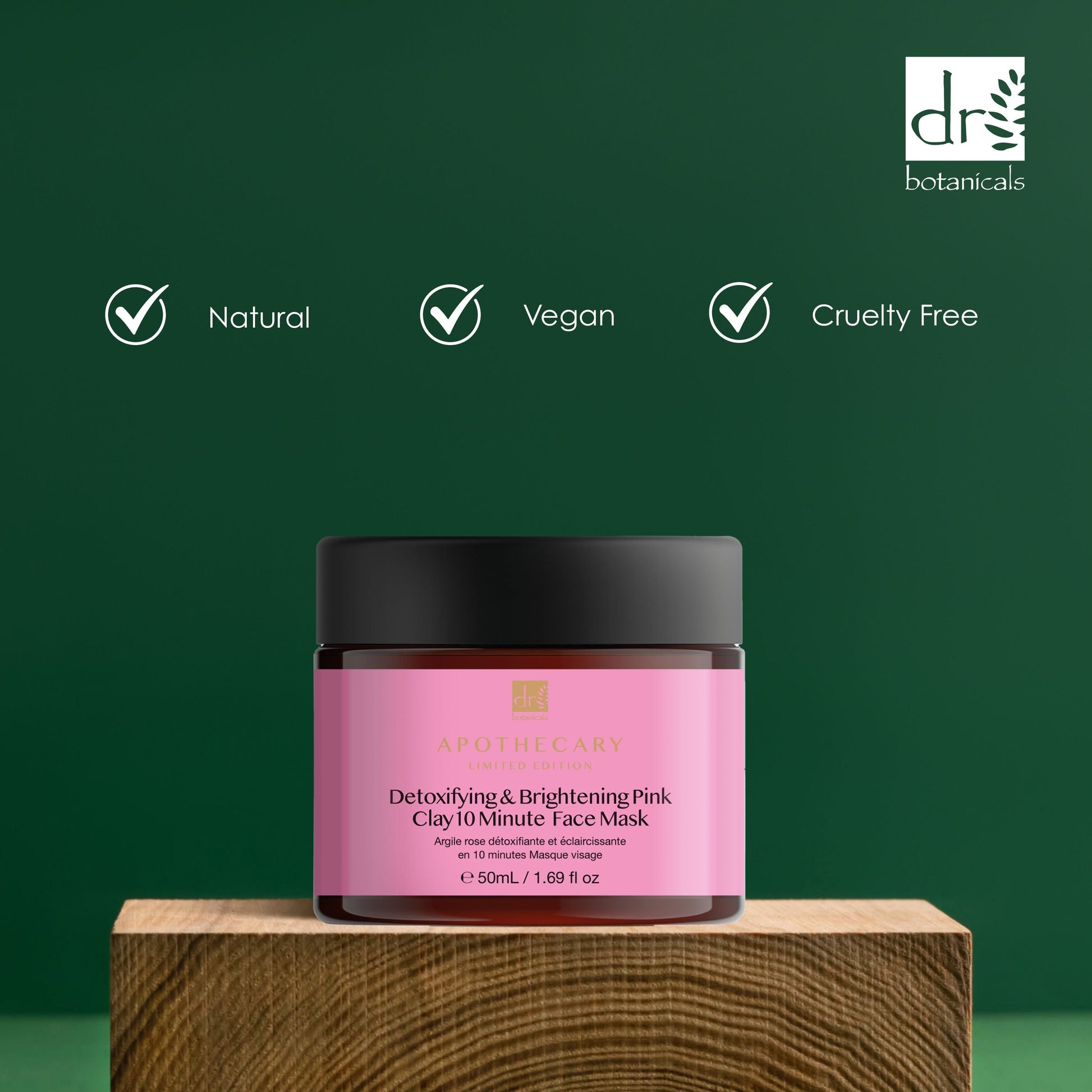 Detoxifying and Brightening Pink Clay 10 Minute Face Mask 50ml Twin Pack