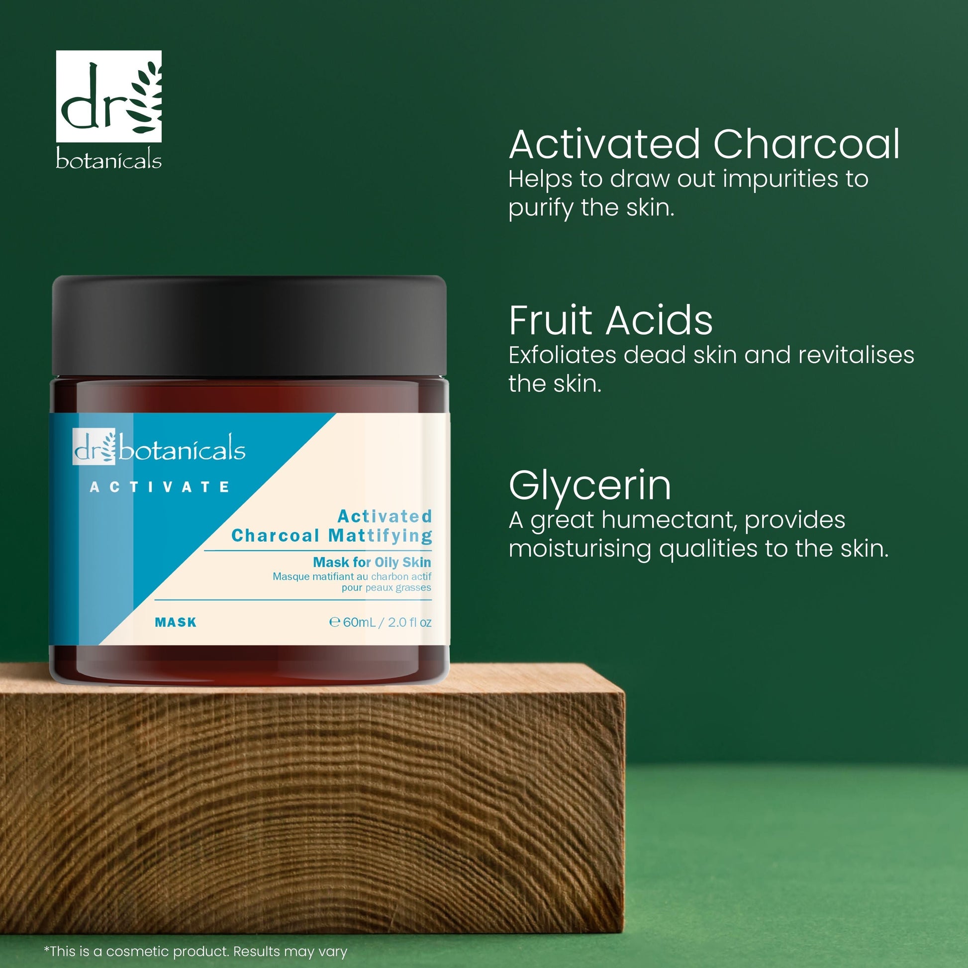 Activate Charcoal Mattifying Mask for Oily Skin 60ml Twin Pack