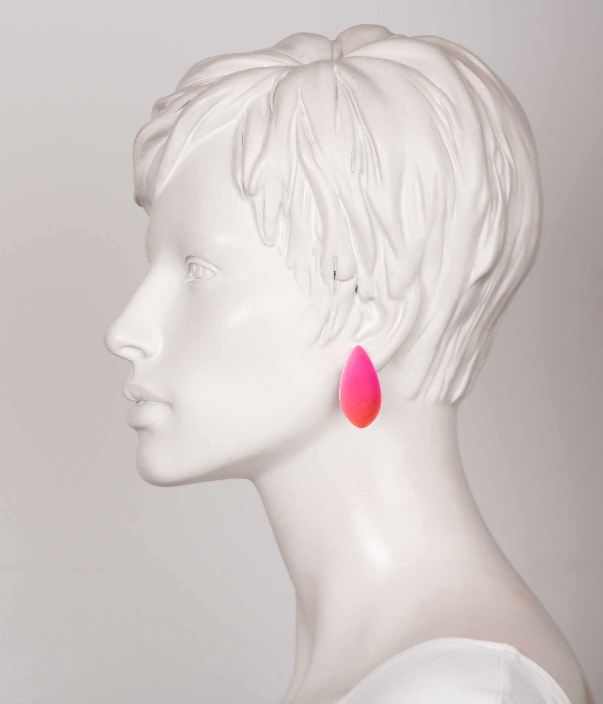bold statement earrings with cosmic dust shimmer and a dramatic 4cm wood and silver drop