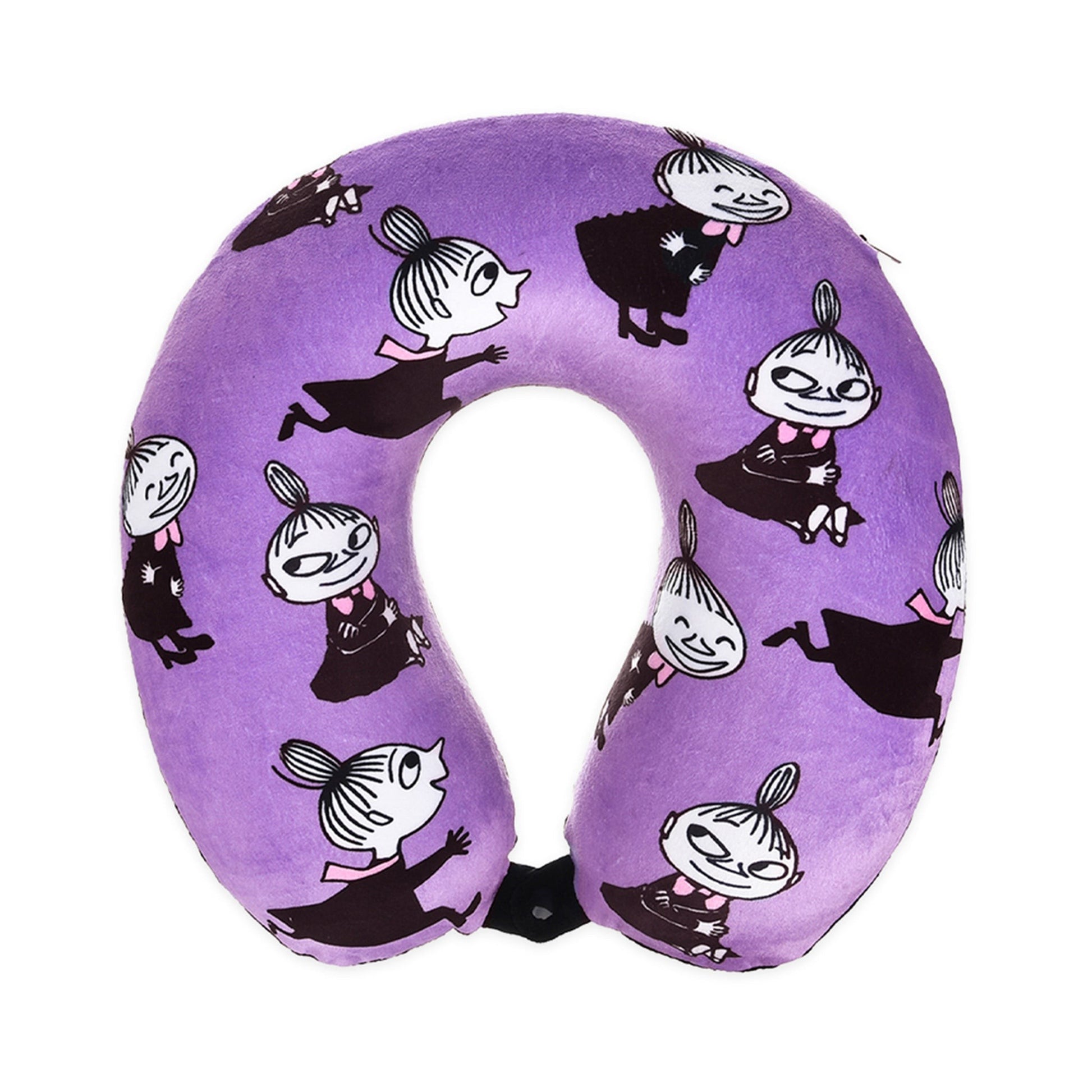bold lilac moomin travel pillow with memory foam support for men and women