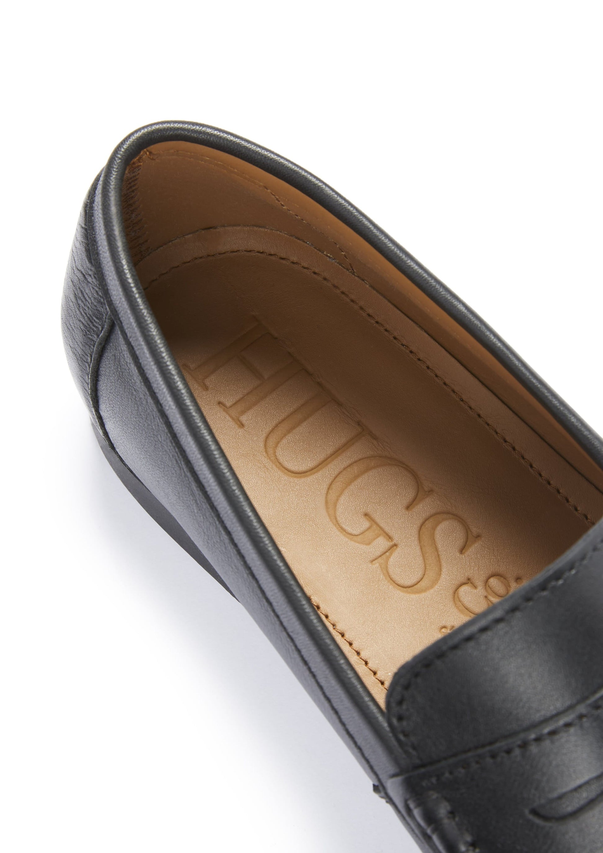 Black Leather Boat Loafers