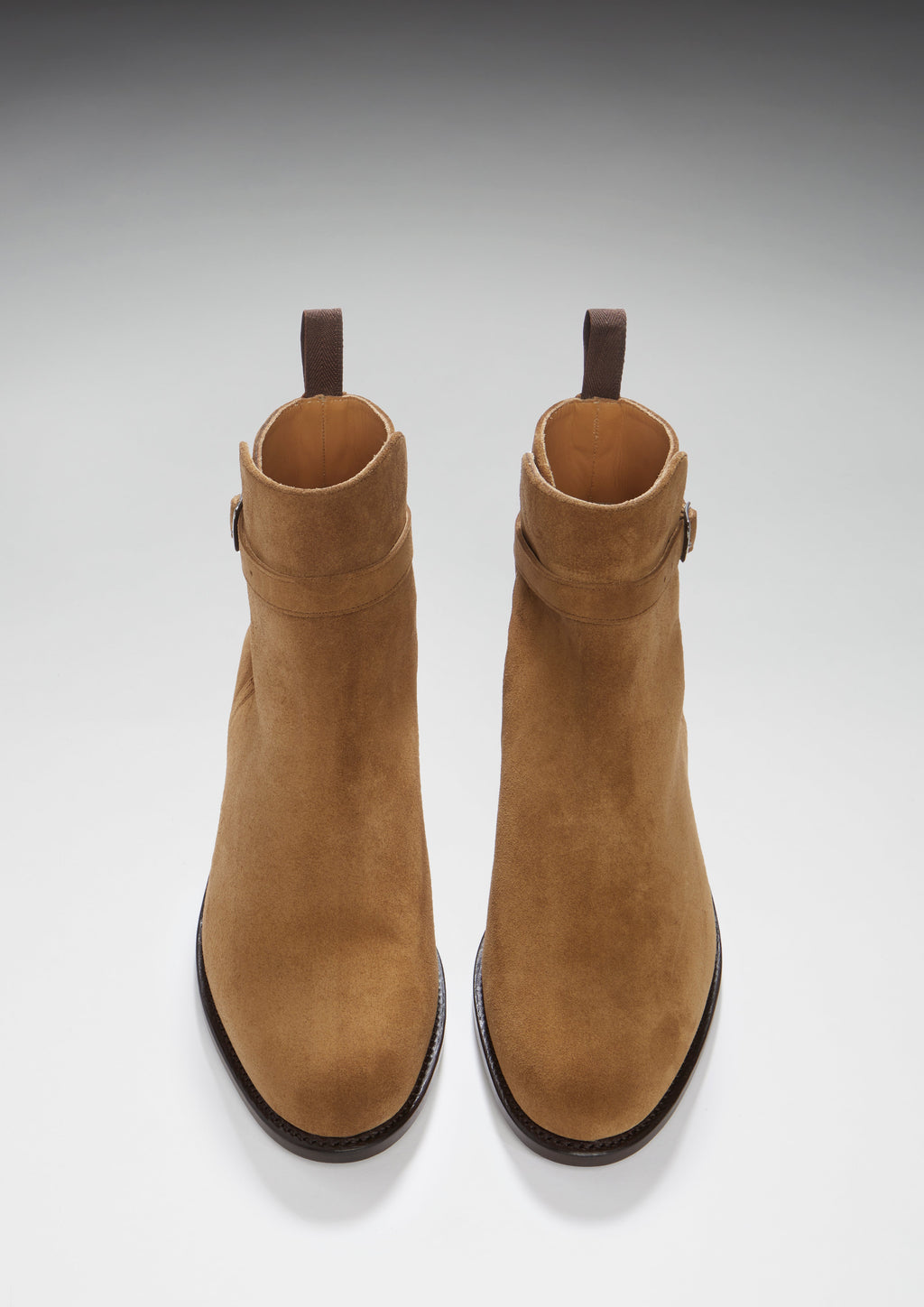 Tobacco Suede Jodhpur Boots with Welted Leather Sole
